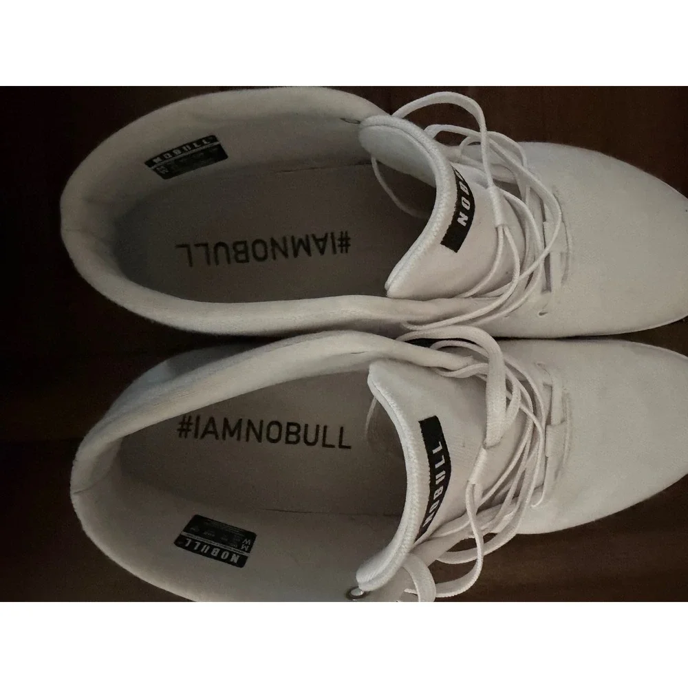 Nobull Canvas Mid Trainer Mens White High Top Training Shoes Sneakers